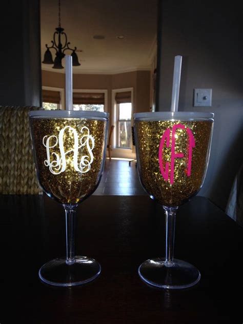 Someone Buy Me This Plllleeaasseee Personalized Acrylic Gold Glitter Wine Glass With Lid And Straw