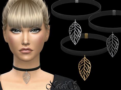The Sims Resource Filigree Leaves Choker By Natalis • Sims 4 Downloads