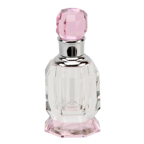 Collectable Art Deco Empty Perfume Bottles Clear Pink