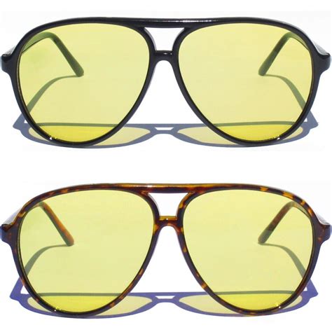 yellow lens night vision high definition hd driving shooting sunglasses aviator ebay