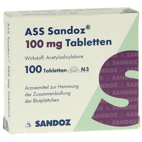 Ass Sandoz 100 Mg Tabletten 100 St Shop