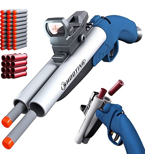 Amazon Com Tovol Zerky Double Barrel Toy Foam Blaster Double Shoot Toy Shotgun With Shell