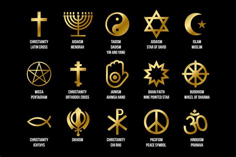Set Of Religious Signs Icons For Religion Faith 6953451 Vector Art At Vecteezy