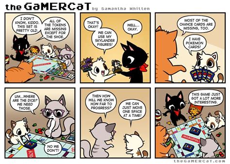Night At The Improv Gamer Cat Cute Comics Cat Comics