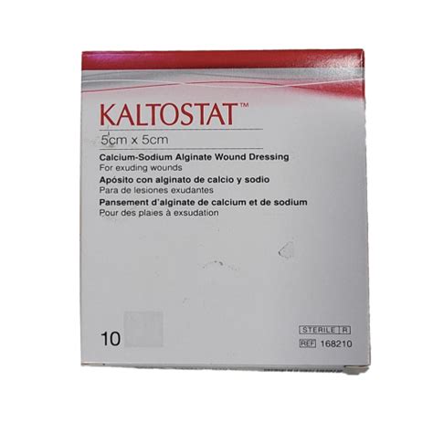 Kaltostat Calcium Alginate Wound Dressing 5cm X 5cm Box Of 10