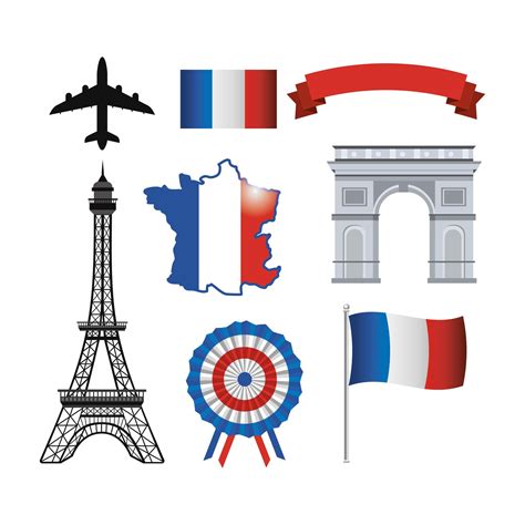 Set Of French Icons 1339064 Vector Art At Vecteezy
