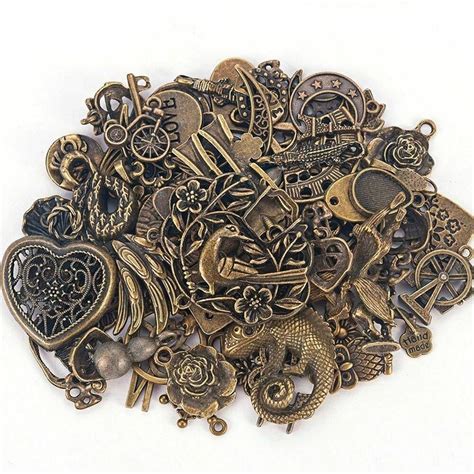 Vintage 50gpack Steampunk Mixed Jewelry Making Mixed Charms Pendant