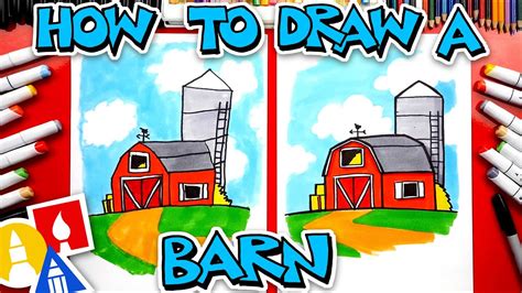 How To Draw A Barn Farm 👩‍🌾 Youtube