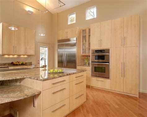 Very popular, clean and contemporary shaker door cabinets stained natural finish! Natural Maple Cabinets | Houzz