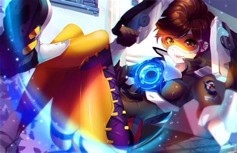 Download 1920x1080 Overwatch Tracer Anime Style Bodysuit Wallpapers