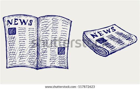 Newspaper Doodle Style Stock Vector Royalty Free 117872623