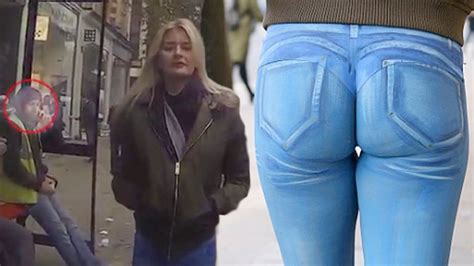 Model Wears Painted On Jeans In Public YouTube