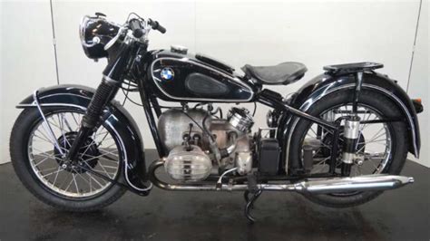 Vintage 1953 Bmw R513 500cc Two Cylinder Motorcycle Start Up