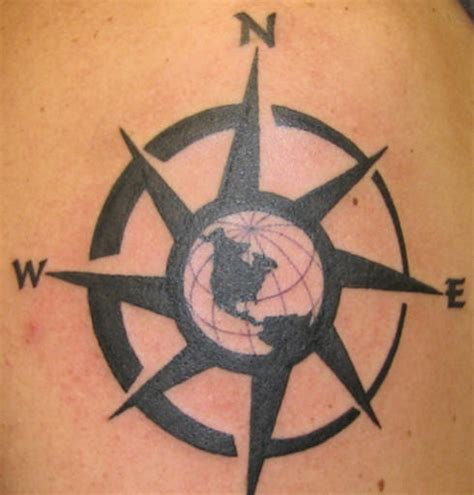 Compass Tattoo Design For Mens