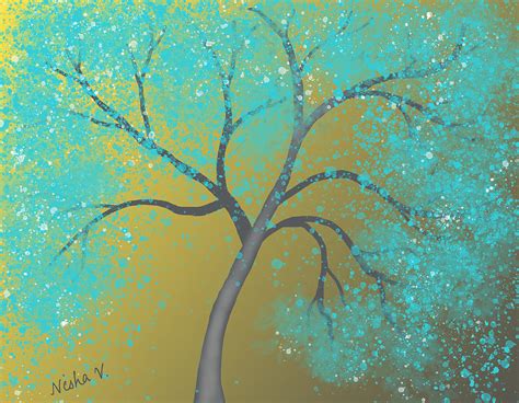 Dreamy Turquoise Tree Digital Art By Nishma Creations Fine Art America