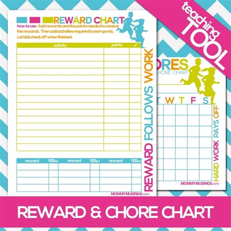 Free Printable Kids Chore And Rewards Chart
