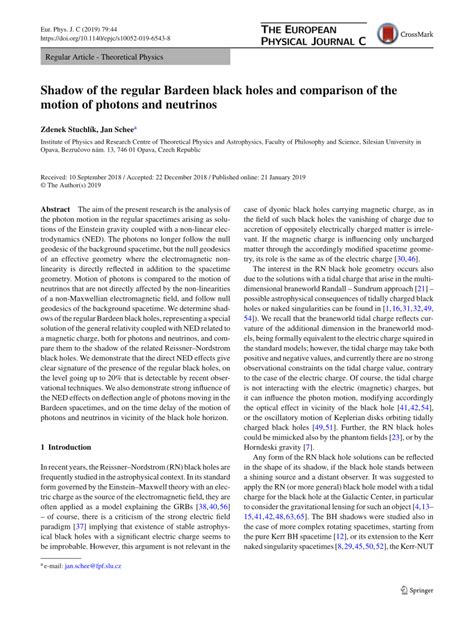 Pdf Shadow Of The Regular Bardeen Black Holes And Comparison Of The Motion Of Photons And