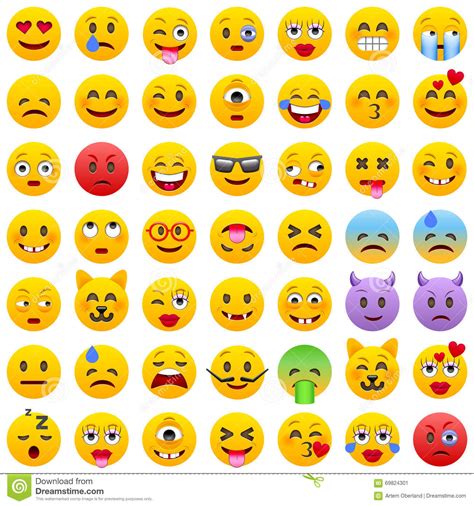 set of emoticons set of emoji smile icons isolated vector illustration on white background