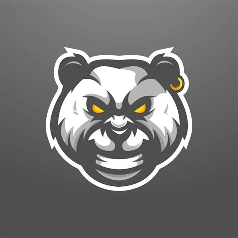 Premium Vector Panda Mascot Logo Design Angry Panda Wears Earring