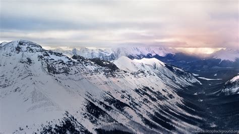 Snowy Mountain Range Distant Storm 4k Desktop Wallpapers Desktop Background