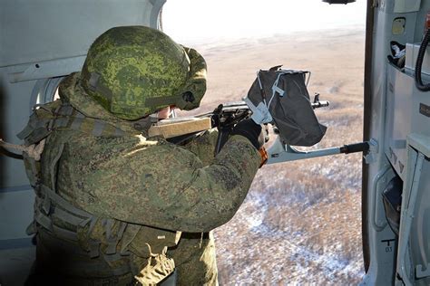 Bbo Special Forces Door Gunner On An Mi 8 Amtsh Helicopter With A