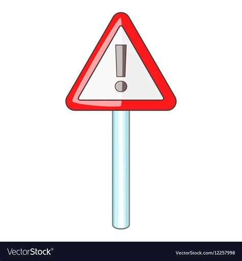 Warning Sign Icon Cartoon Style Royalty Free Vector Image