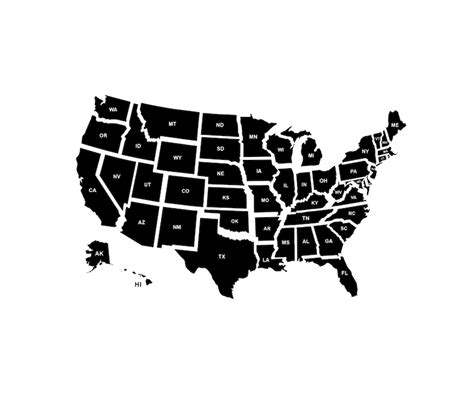 Usa Map Svg United States Map Silhouette Svg Us Map Etsy Images