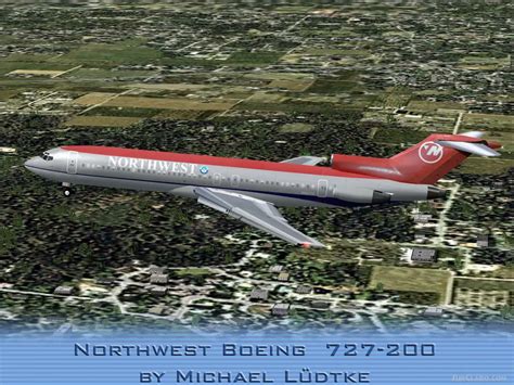 Fs2002 Northwest B727 200 Airliner Aircraft