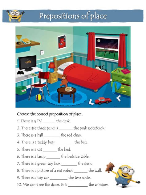 Exercises Prepositions Of Place With Pictures