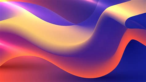 Abstract 3d Liquid Colorful Gradient Flow Wave Shape Elements