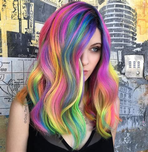 Guytang Rainbow Hair Color Rainbow Hair Hair Inspiration Color
