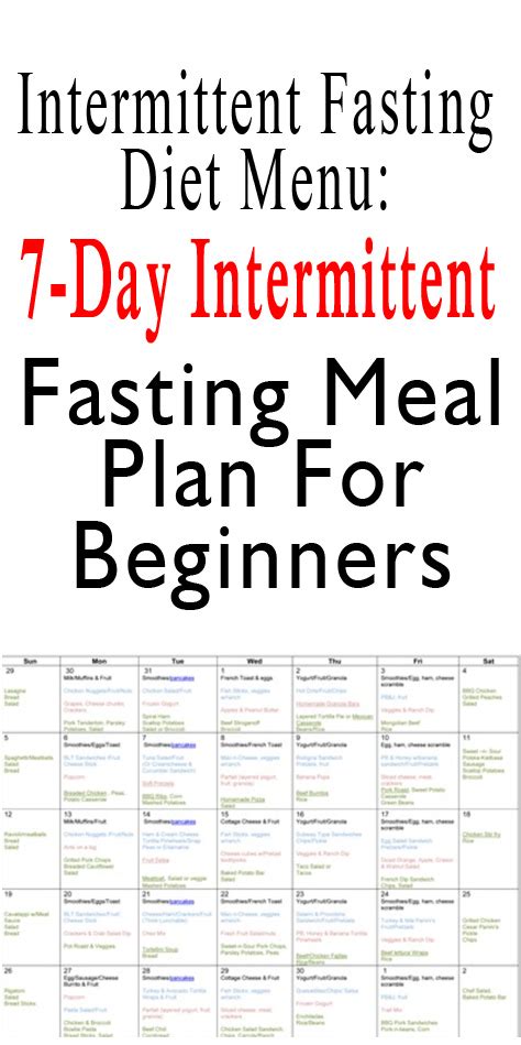 7 Day Intermittent Fasting Meal Plan For Beginners
