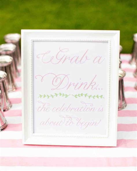 Ceremony Refreshment Signs Martha Stewart Weddings A Sign In Preppy