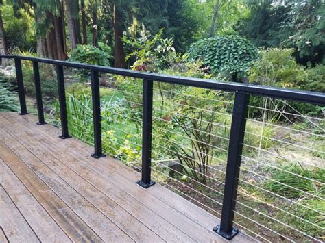 Trex Spiced Rum Deck Stainless Cable Railing Deck Masters Llc