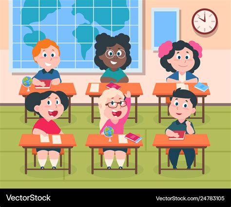 Kids In Classroom Cartoon Children In School Vector Image