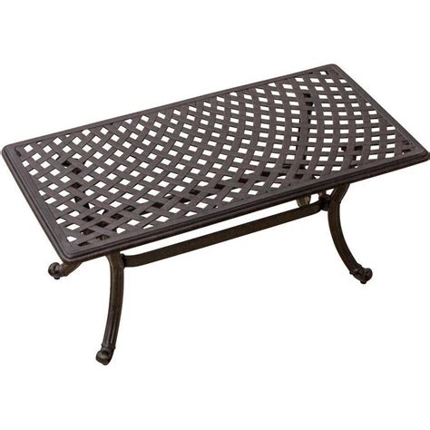 42 X 21 Inch Rectangular Cast Aluminum Patio Coffee Table By Lakeview