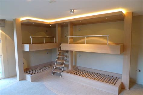 Huge Bespoke Bunk Beds In Limed Oak With Integrated Lighting Hot Sex Picture