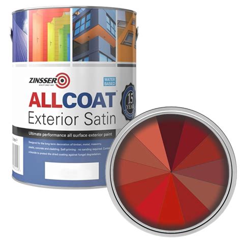 Red Zinsser Allcoat Exterior Satin Water Based Rawlins Paints