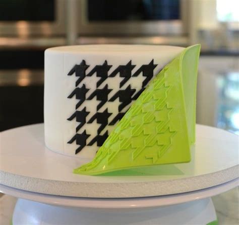 Elisabeth Palatiellos Playful Houndstooth And Ikat Silicone Onlay Cake