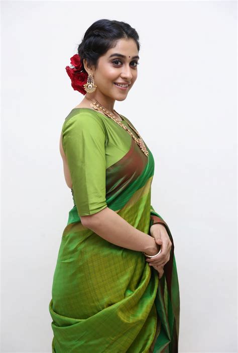 Actress Regina Cassandra In Green Saree Photoshoot Telugu Actress Gallery