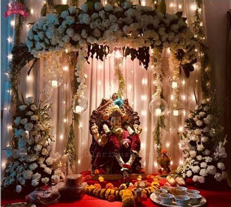 27 Best Trending Ganesh Chaturthi Decoration Ideas For Home Flower Decoration For Ganpati Eco