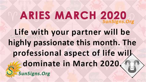 Aries March 2020 Monthly Horoscope Predictions Sunsignsorg