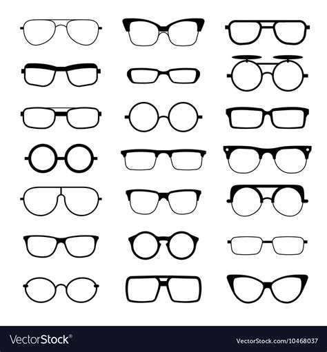 Sunglasses Eyeglasses Geek Glasses Different Vector Image