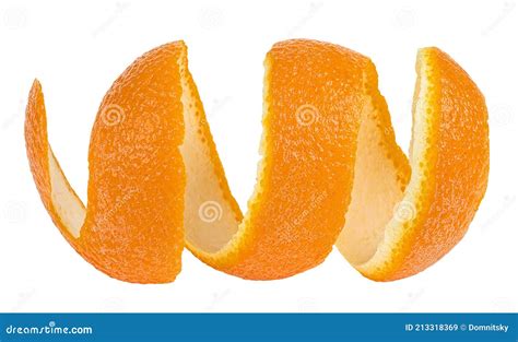 Peel Of Fresh Orange Fruit Isolated On White Background Single Orange