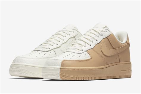 The Nike Air Force 1 Low Split In White And Tan