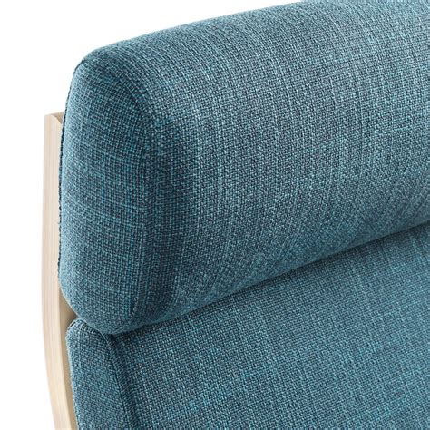 100% polyester back and seat filling. POÄNG Armchair - birch veneer, Hillared dark blue - IKEA