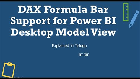 Dax Formula Bar Support For Desktop Model View Explained In Telugu