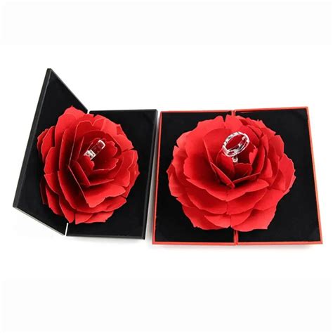3d Pop Up Rose Flower Ring Box Wedding Engagement Rings T Boxes For