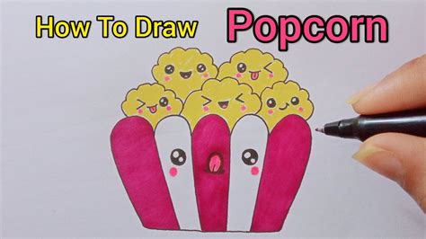 how to draw funny popcorn youtube