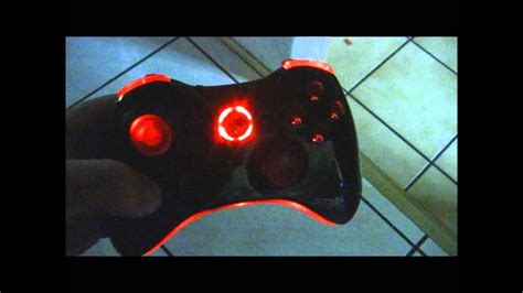 Black And Red Xbox 360 Controller With Red Leds Youtube